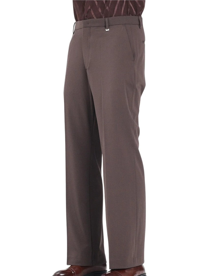 I M Brian Brown Straight-Leg Wool-Blend Trousers