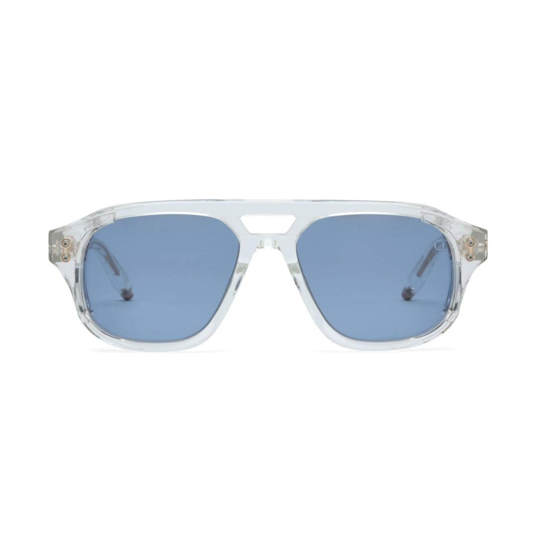 Akoni Phoenix Geometric Frame Sunglasses With Blue Tinted Lenses