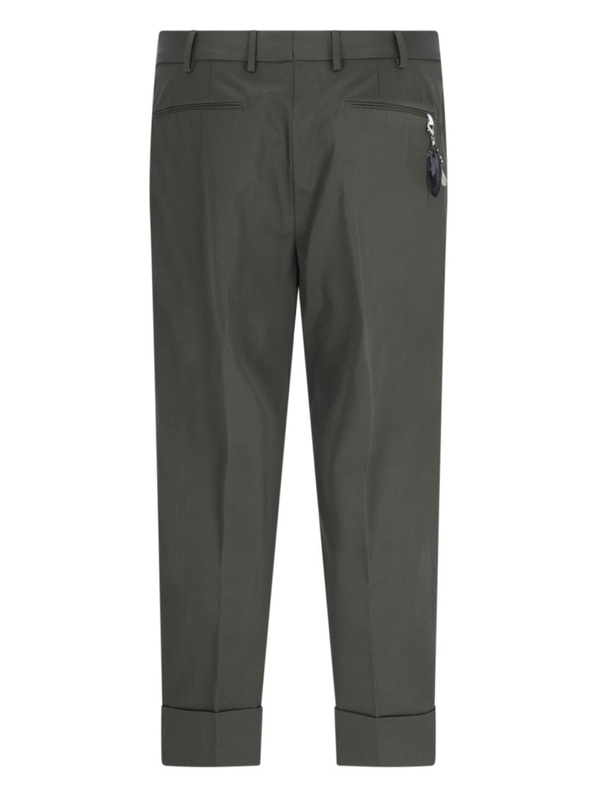 Pt Torino Chino Pants With Pleats And Feather Detail