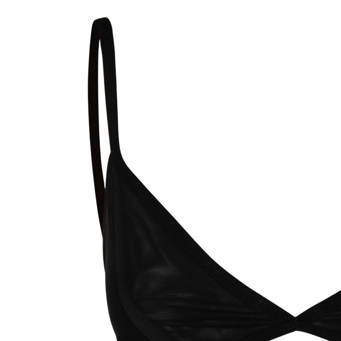 Nissa Voluminous Black Mini Dress With Sheer Panels
