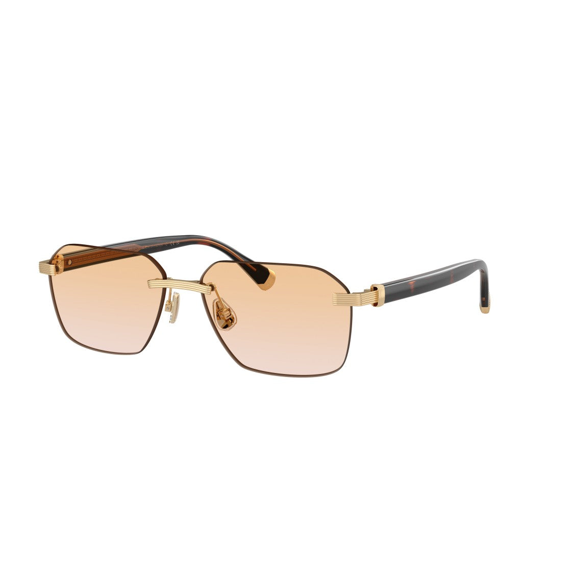 Brunello Cucinelli 0Bc1011t Titanium Sunglasses With Gold Finish And Gradient Lenses