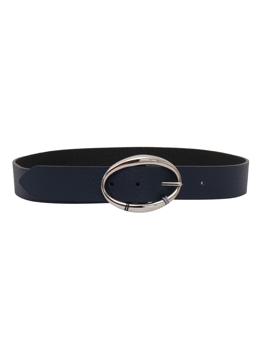 Claudio Orciani Calf Leather Belt With Polished Oval Buckle