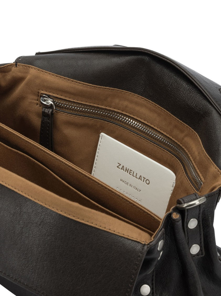 Zanellato Structured Brown Lamb Leather Shoulder Bag