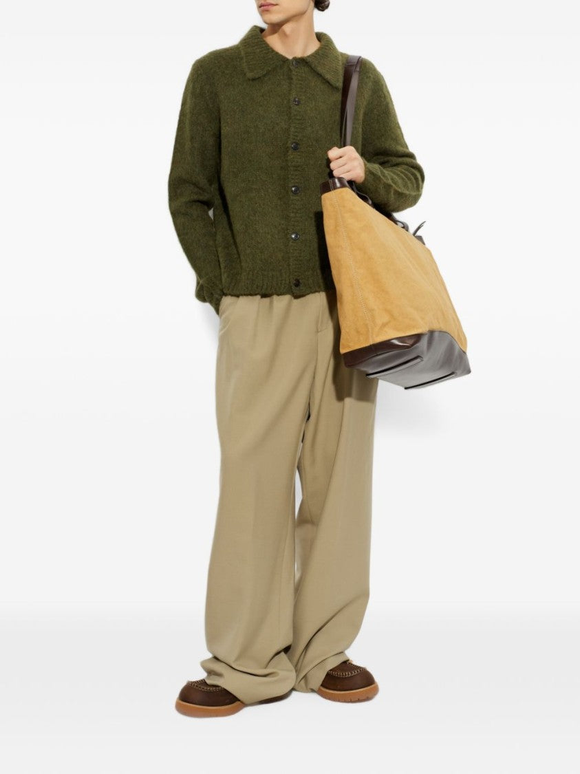 Dries Van Noten Textured Button-Up Sweater With Classic Collar