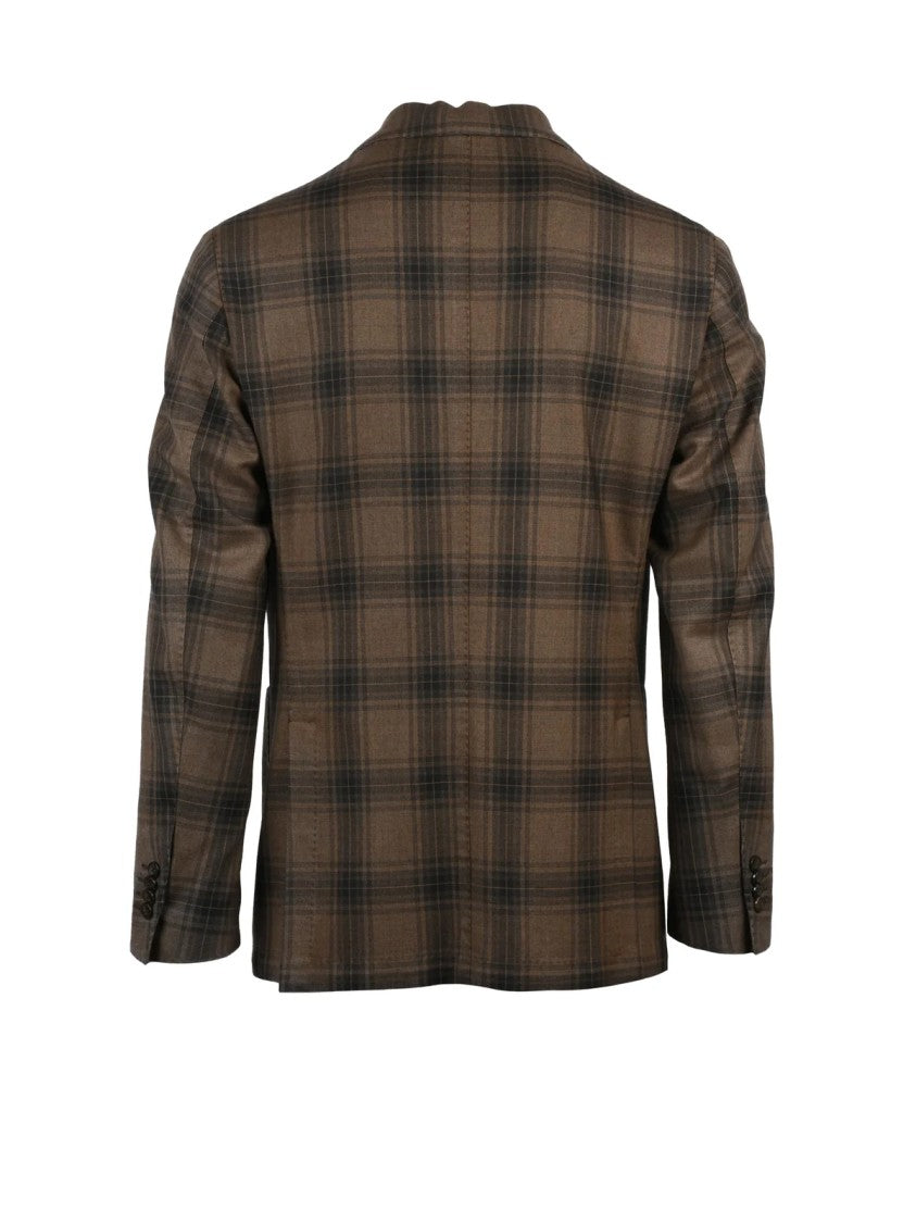 L.B.M. 1911 Classic Plaid Wool Jacket With Rounded Silhouette