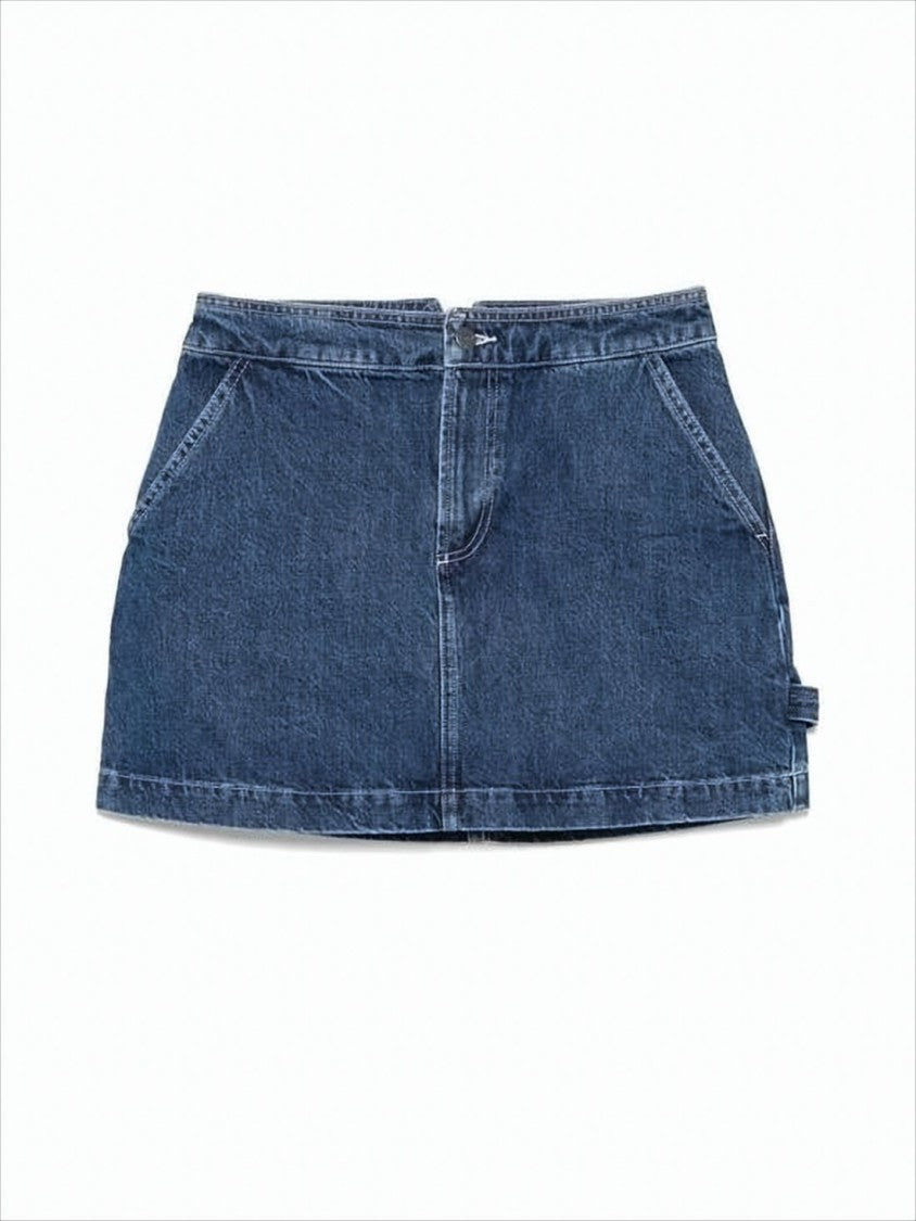 A.P.C. A-Line Denim Skirt With Front And Back Pockets
