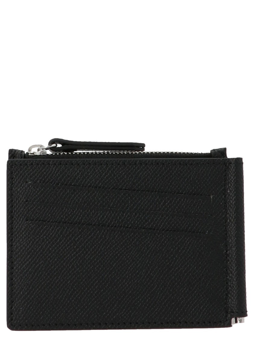 Maison Margiela Leather Wallet With Signature Logo Embroidery