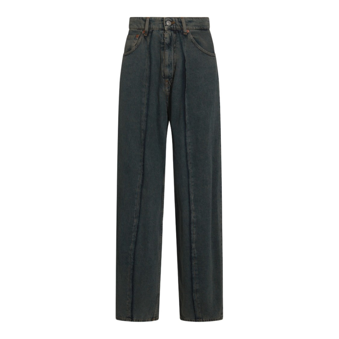 Mm6 By Maison Margiela High-Waisted Straight-Leg Jeans With Classic Five-Pocket Design