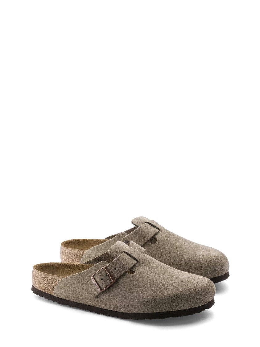 Birkenstock Taupe Boston Sfb Suede Sandals