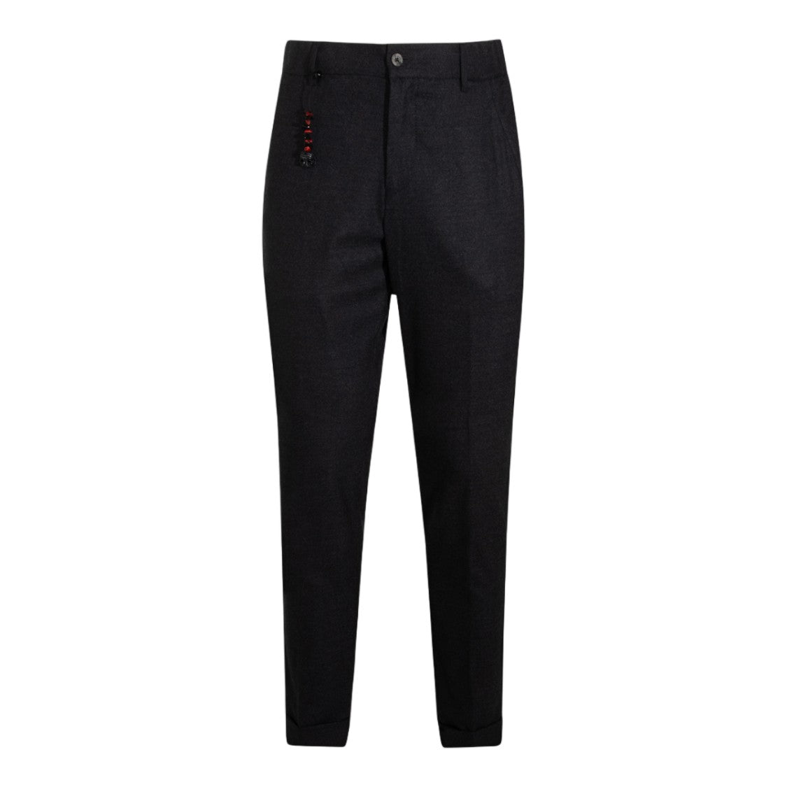 Marco Pescarolo Tailored Fit Black Trousers With Beaded Detail