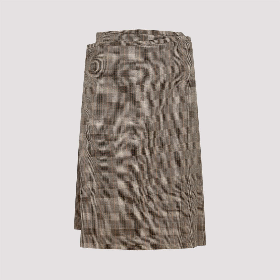 Phoebe Philo Kilt Brown Wool Midi Skirt