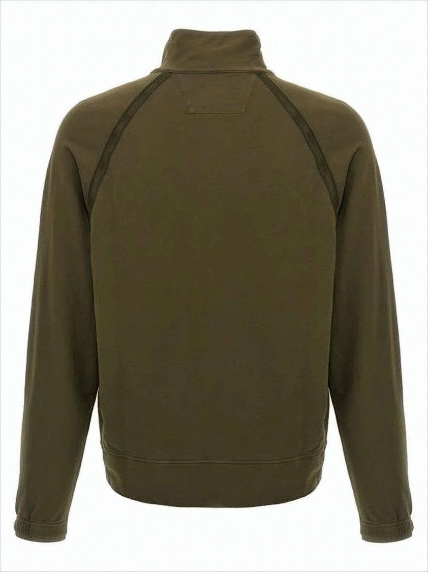 C.P. Company Half-Zip Pullover Knit Top With High Collar And Raglan Sleeves