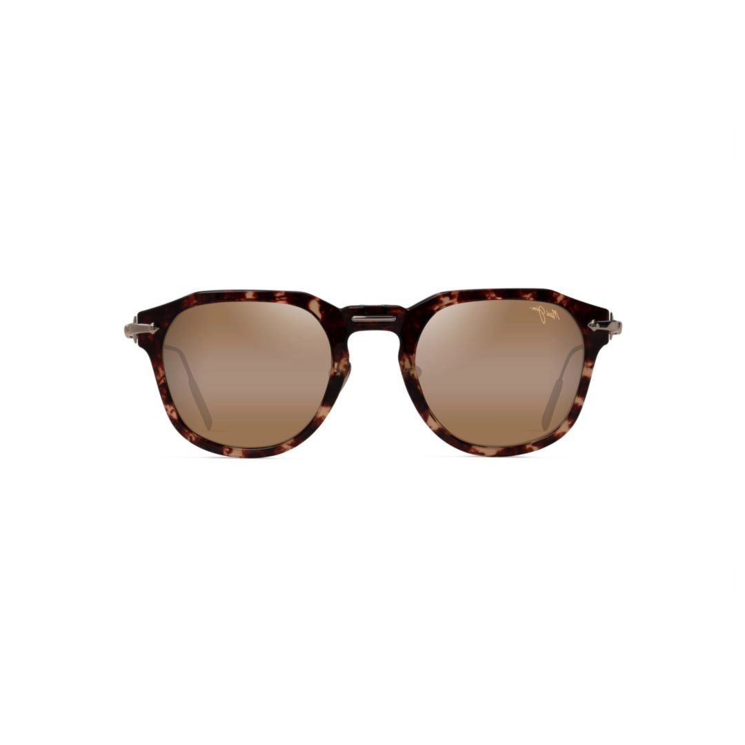 Maui Jim Alika Classic Square Tortoiseshell Sunglasses With Metallic Temples