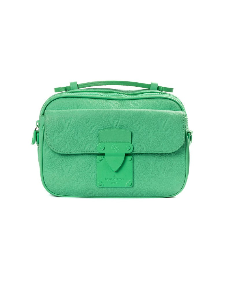 Louis Vuitton S-Lock Messenger Bag In Taurillon Monogram Verde
