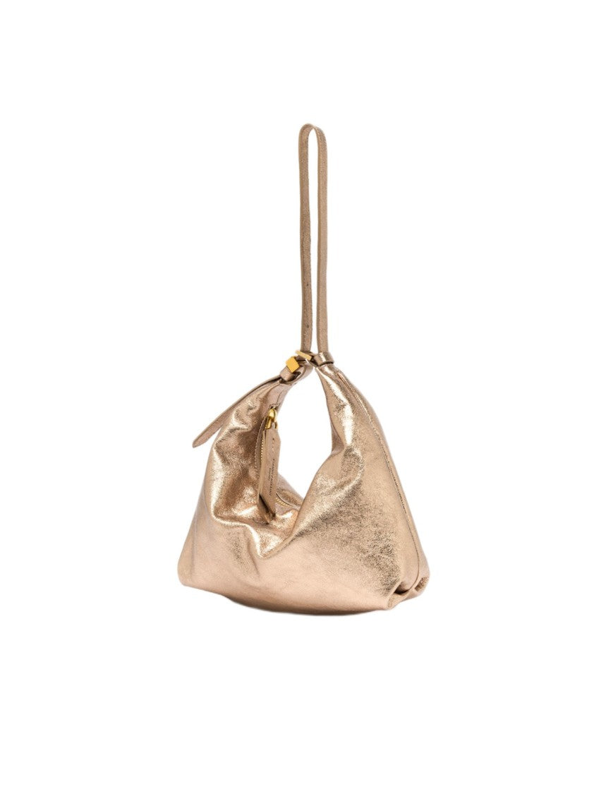 Gianni Chiarini Suede Hobo Bag With Metallic Finish And Adjustable Handle