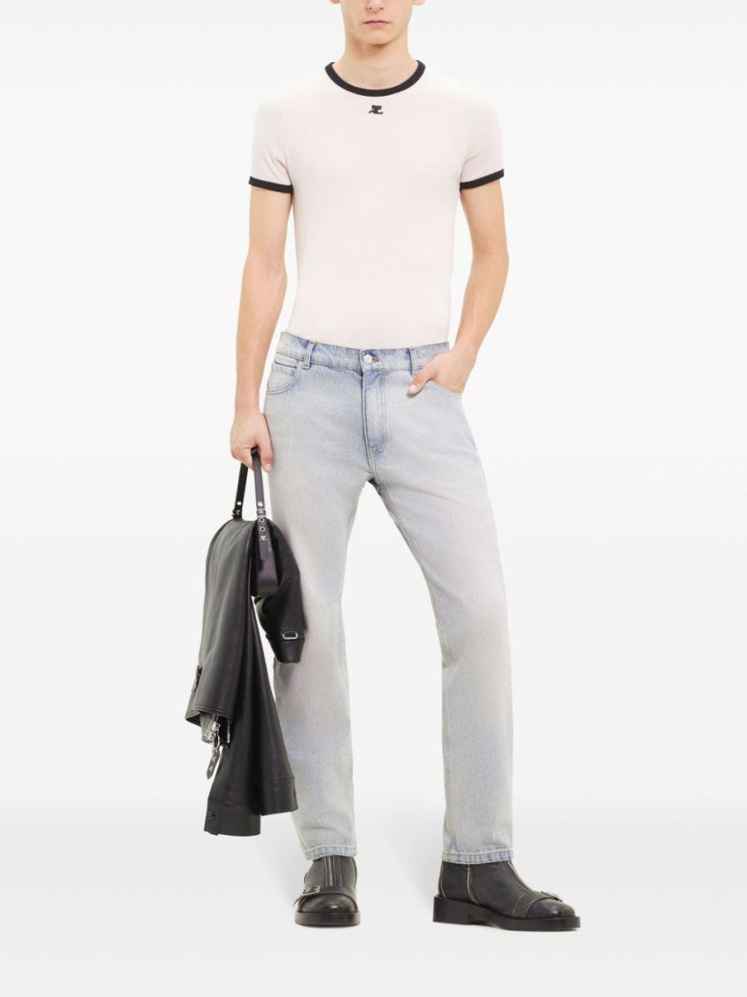 Courrèges Tapered Light Blue Denim Trousers