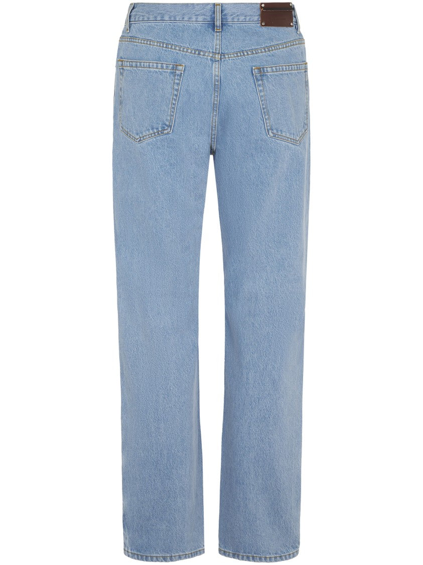 Dries Van Noten Straight-Leg Light Blue Denim Trousers