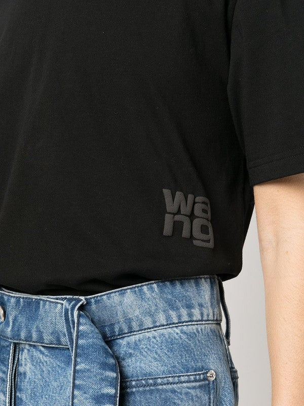 Alexander Wang Rubberised Logo Cotton T-Shirt