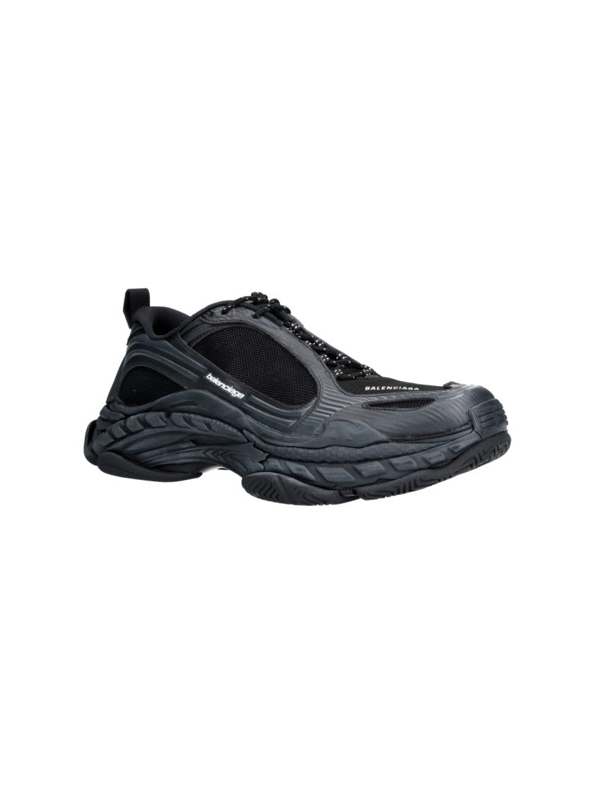 Balenciaga Futuristic Black Sneakers With Sculpted Chunky Sole