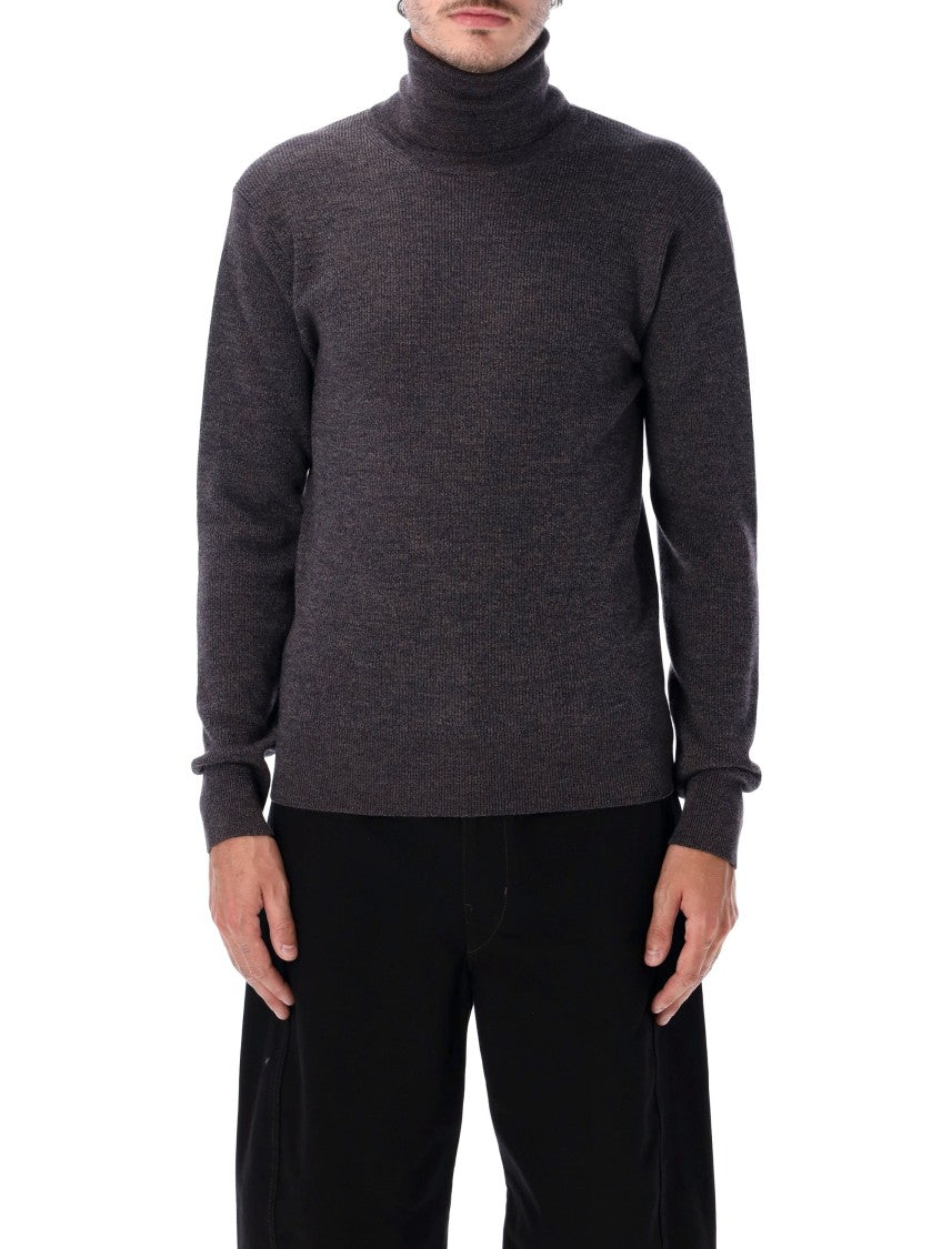 Lemaire Finely Knit Turtleneck Sweater With Subtle Mouline Texture