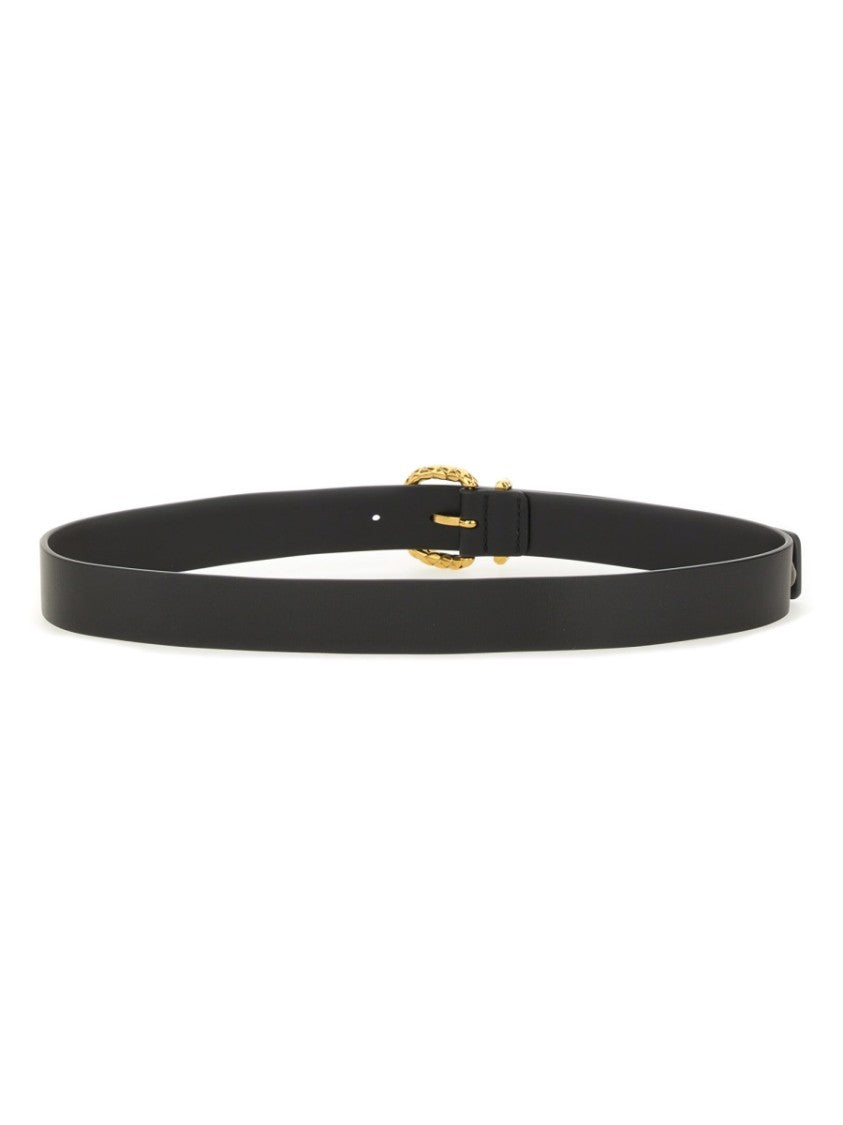 Bottega Veneta Coaxial Textured Buckle Calfskin Belt