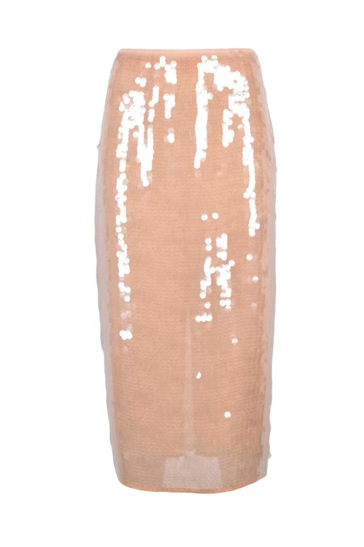 Patrizia Pepe Sequin-Embellished Longuette Skirt With Back Zip Closure