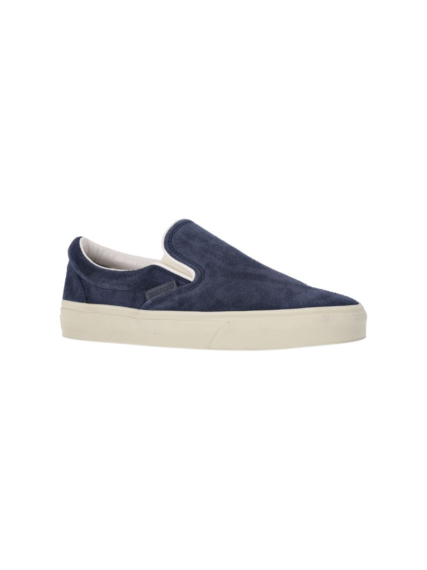 Tom Ford Suede Slip-On Sneakers With Elastic Side Panels