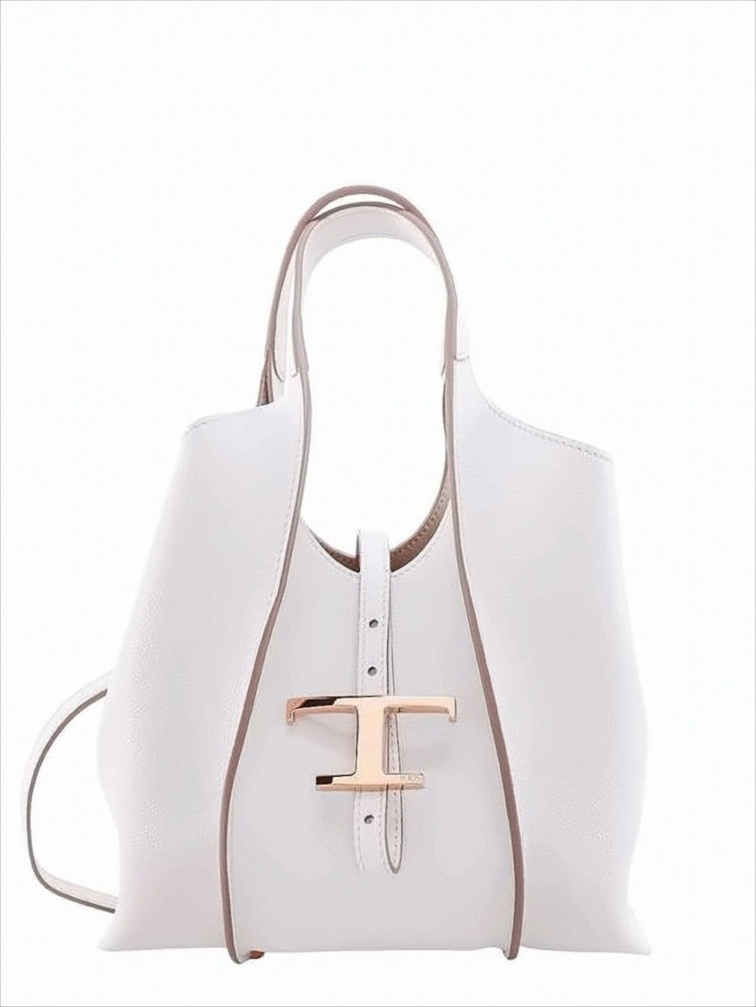 Tod's Structured White Leather Mini Tote Bag