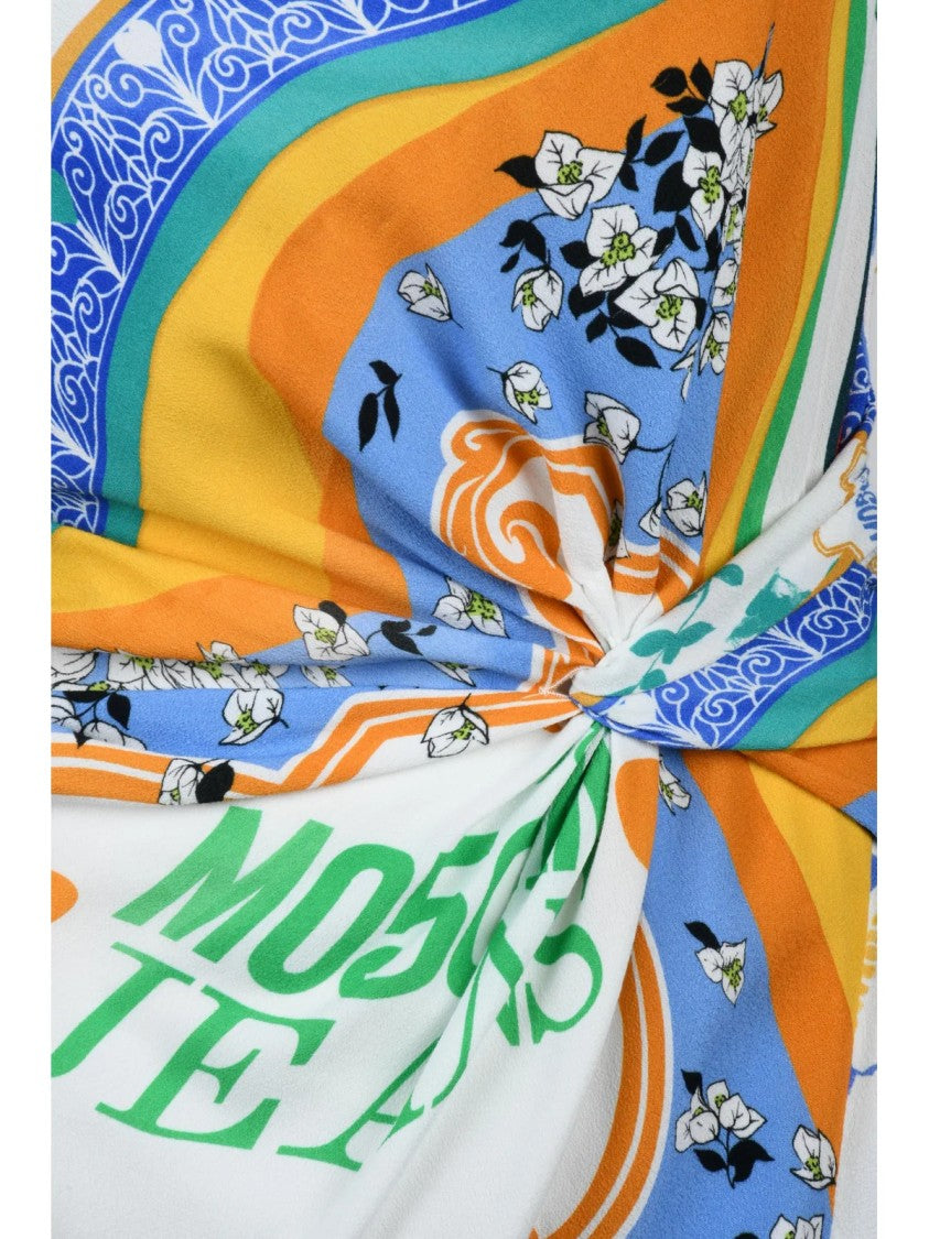 Mo5ch1no Jeans Long Flared Dress - Multicolor