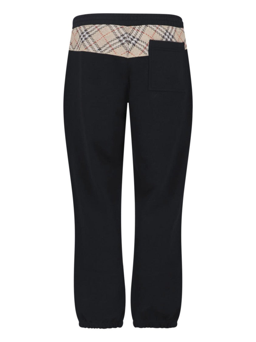 Burberry "Check" Tracksuit Bottoms In Black Cotton