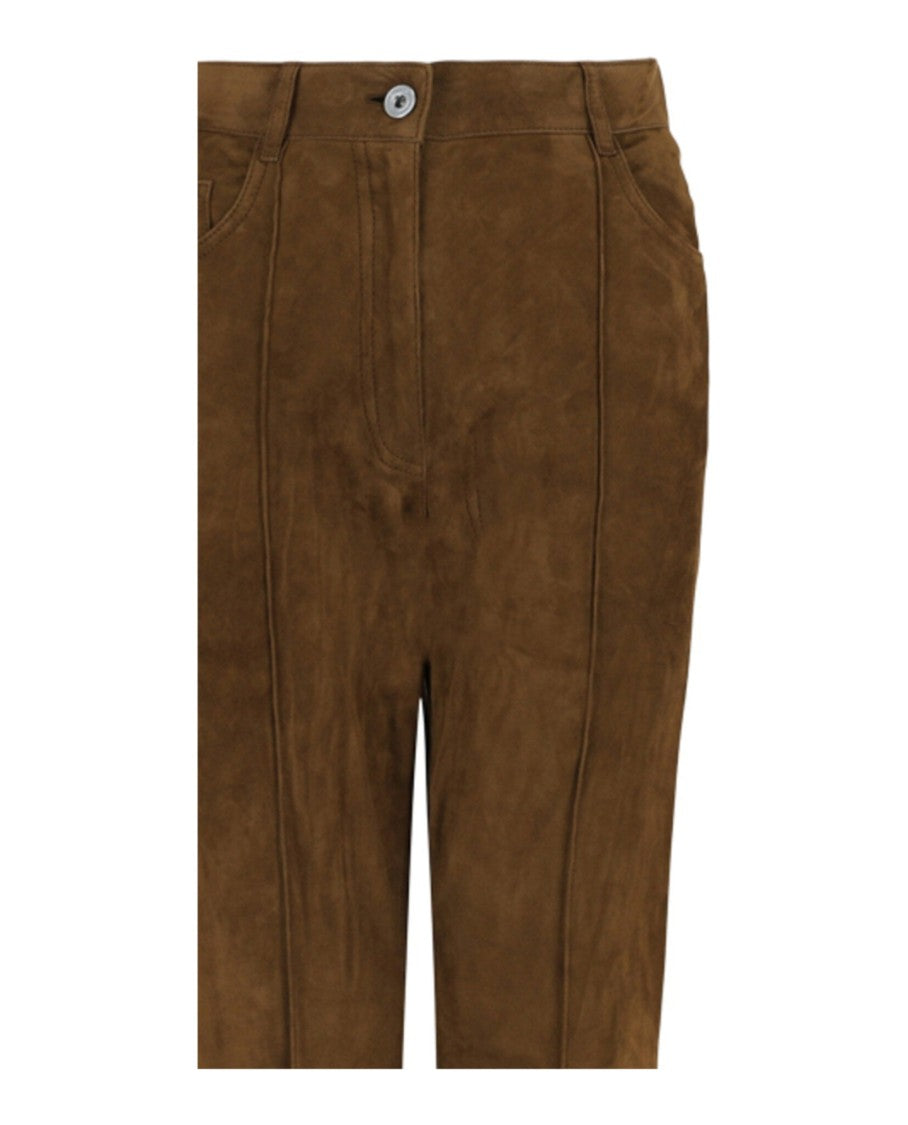 Ferragamo Suede Flared Pants