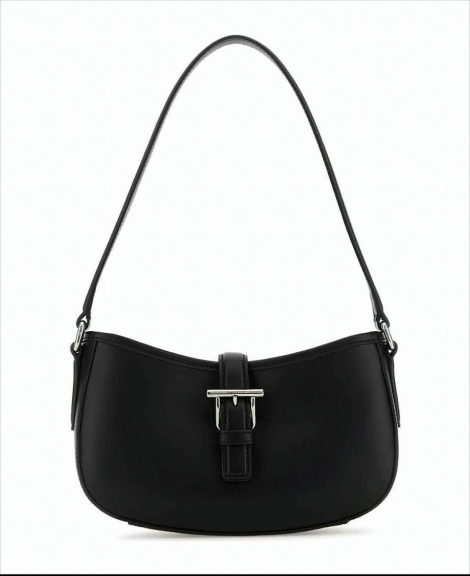 Alexander Mcqueen Black Calf Leather Shoulder Bag
