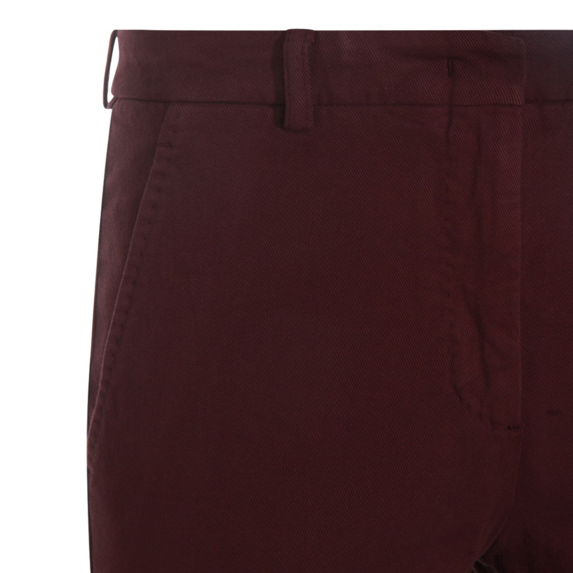 Incotex Slim Tailored Trousers With Polished Burgundy Finish