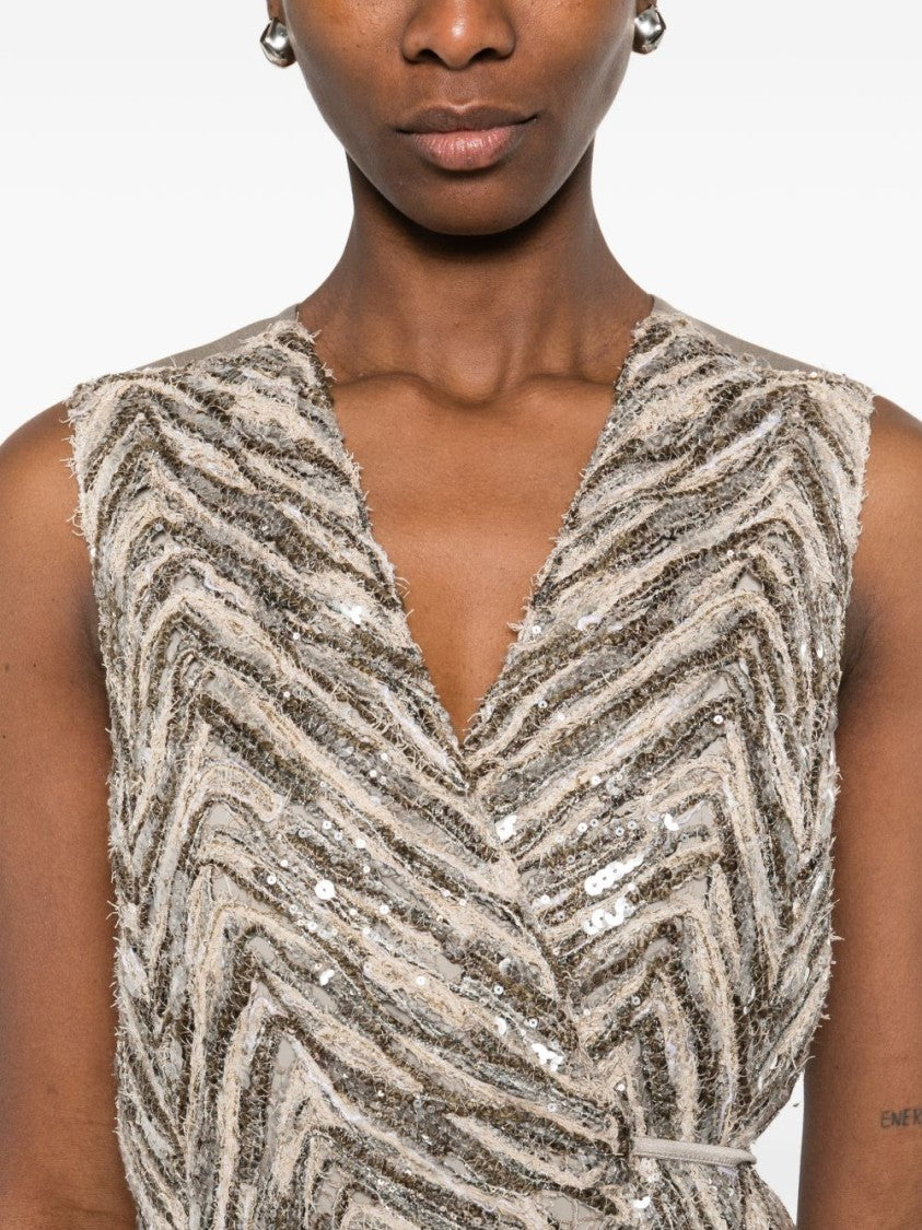 Brunello Cucinelli Sleeveless V-Neck Tops