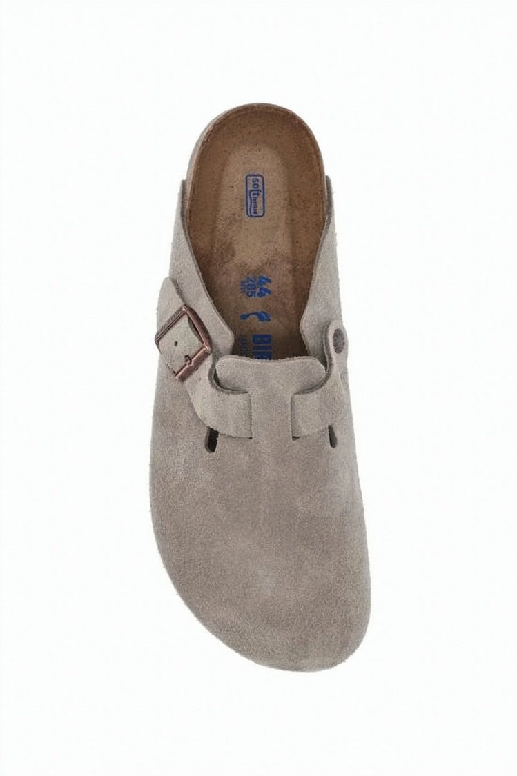 Birkenstock Suede Slip-On Mule With Adjustable Buckle Strap
