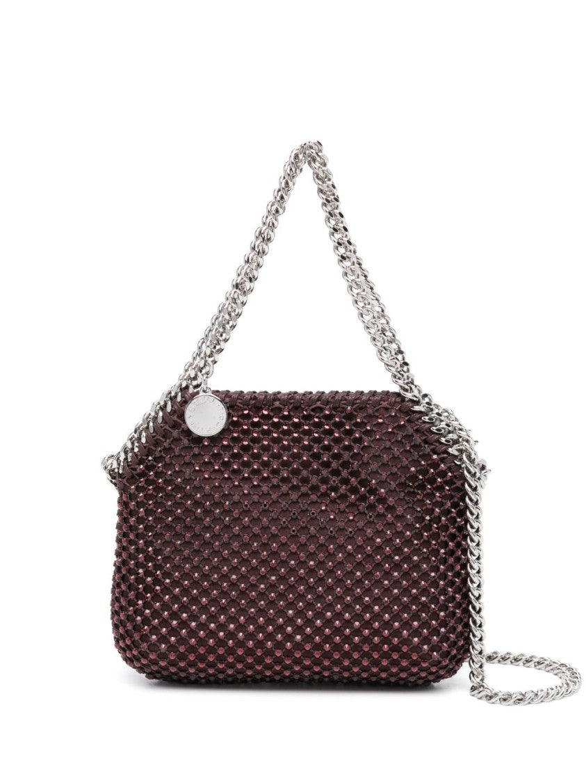 Stella Mccartney Textured Red Shoulder Bag With Chain-Link Strap