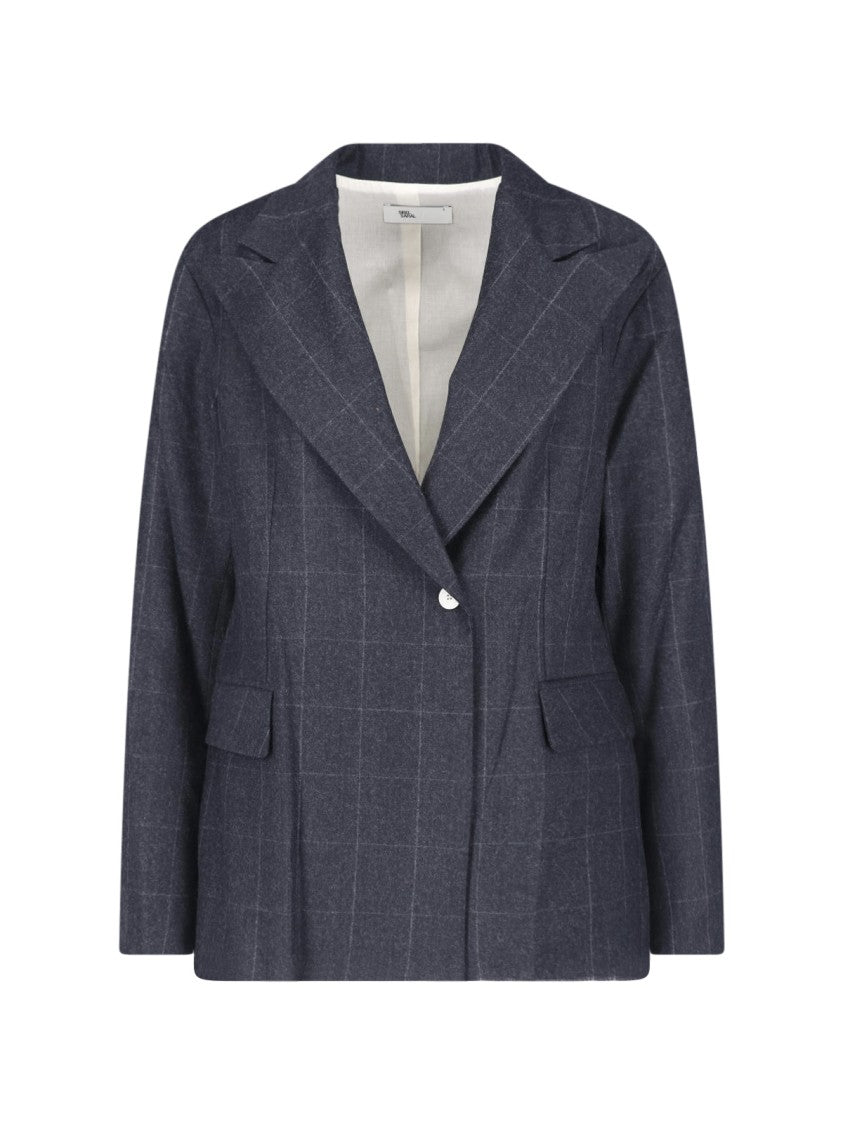 Sibel Saral Grey Sibel Saral Single-Breasted Virgin Wool Blazer