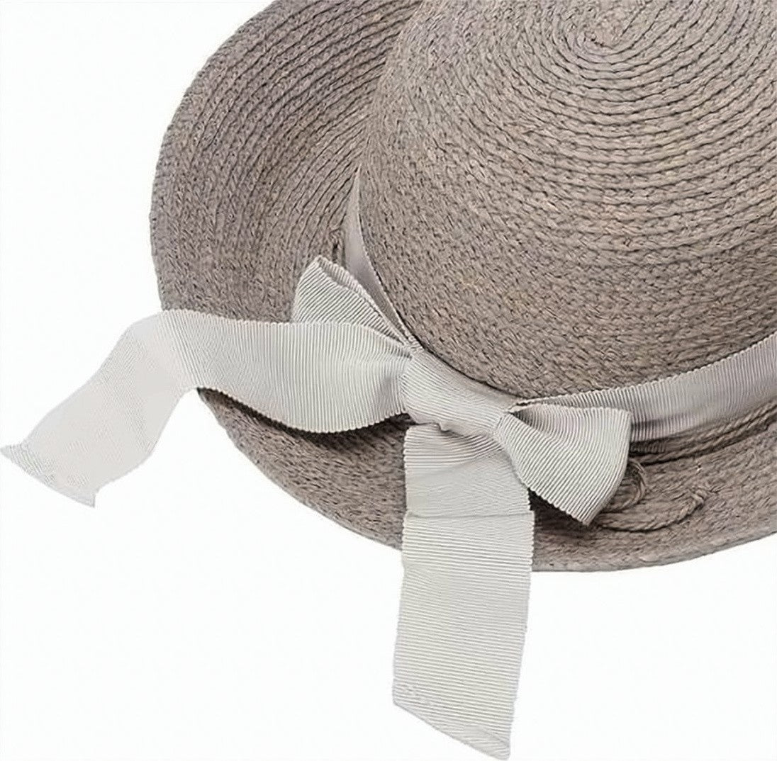 Helen Kaminski Raffia Hat With Grosgrain Ribbon Bow