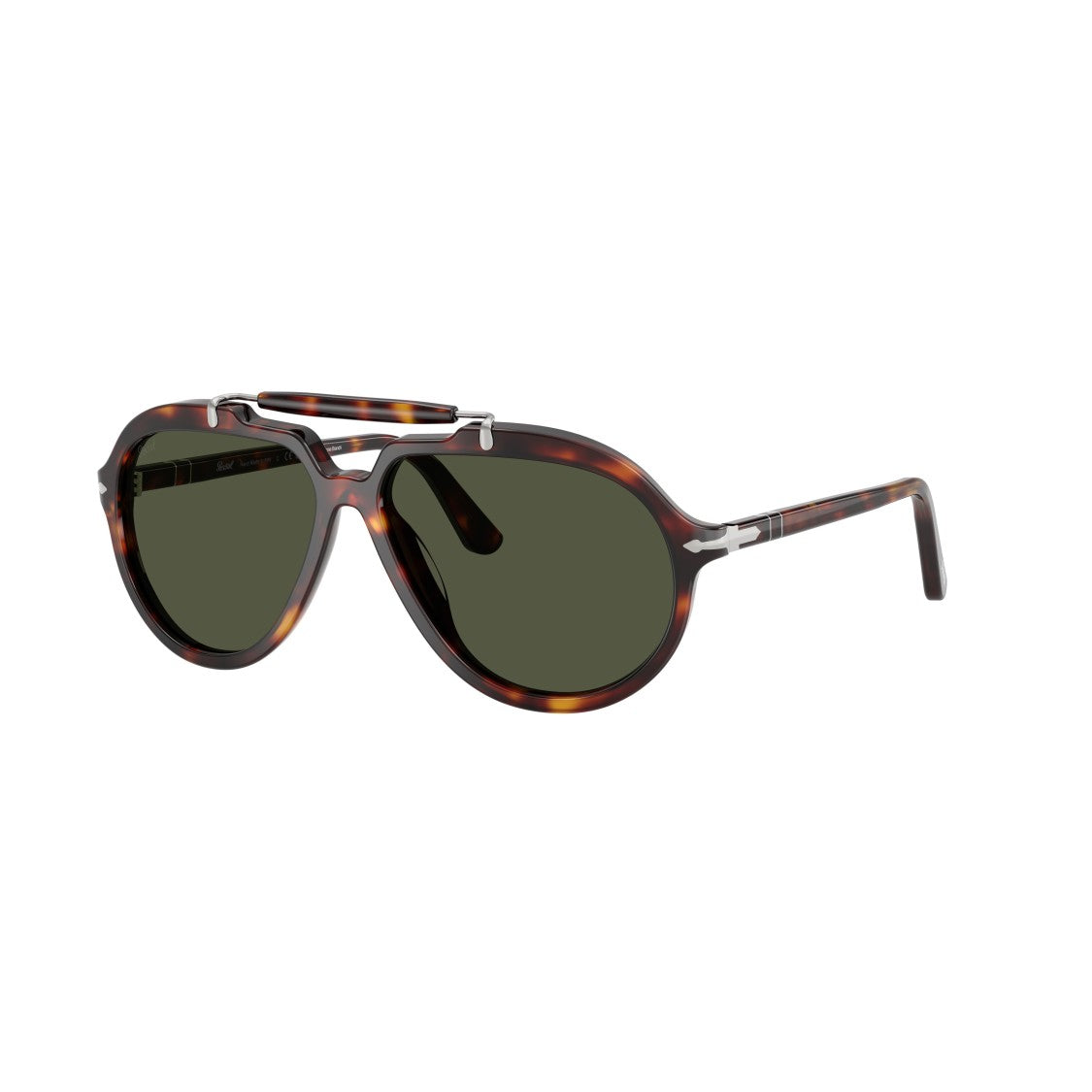 Persol 0Po0202s Tortoiseshell Aviator Sunglasses With Double Bridge