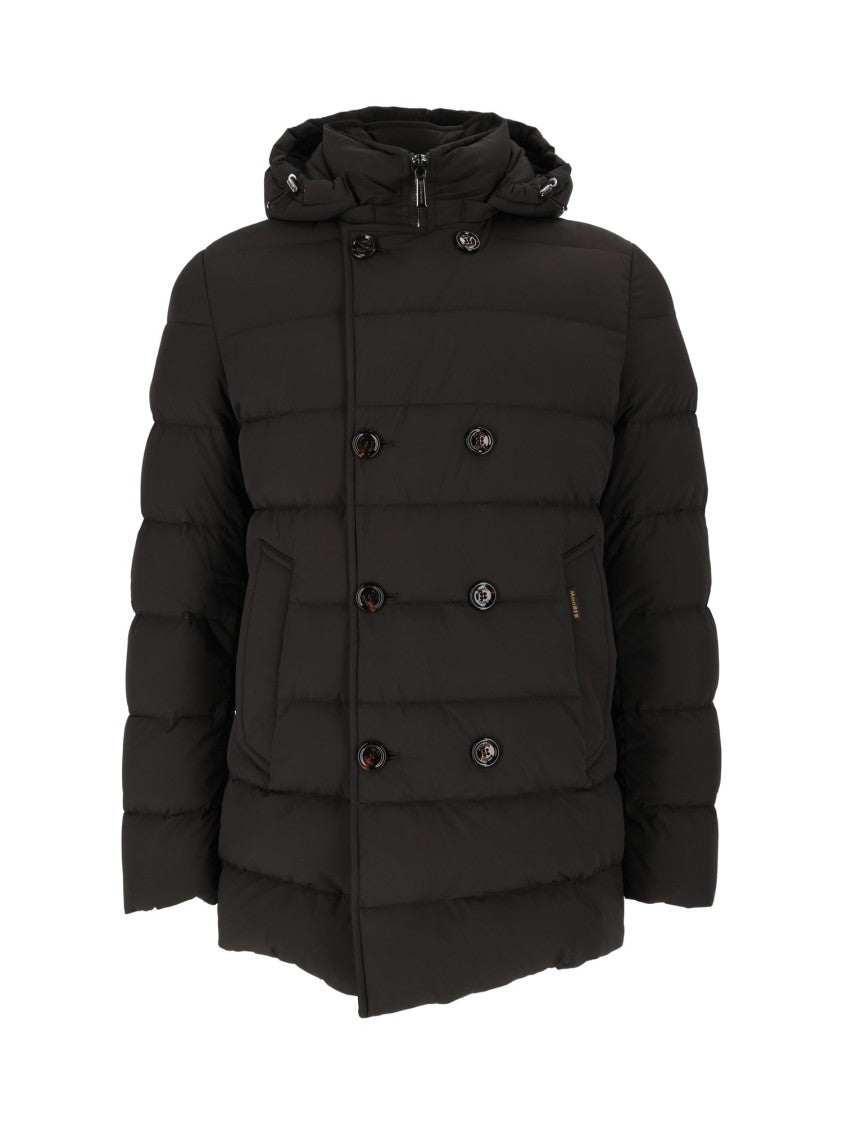 Moorer Florio-Kn Moro Black Quilted Hooded Down Jacket