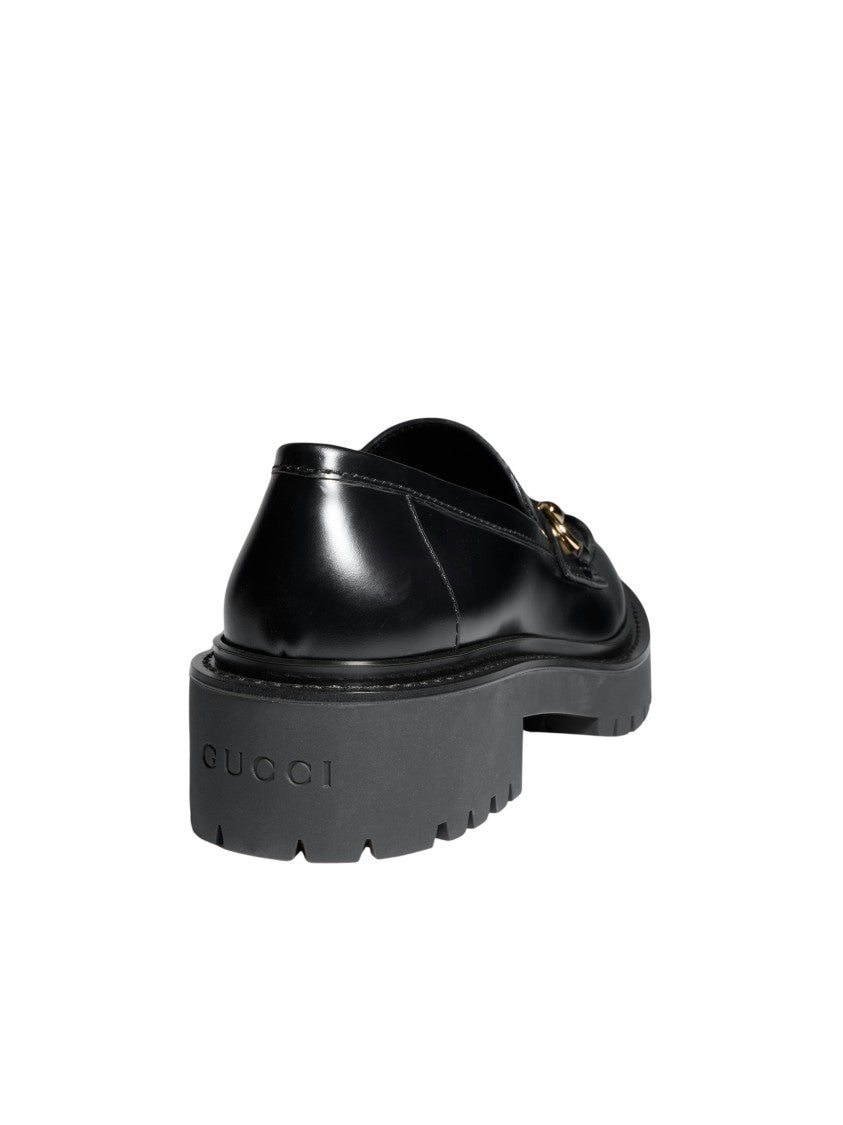 Gucci Rhody Black Leather Horsebit Loafers