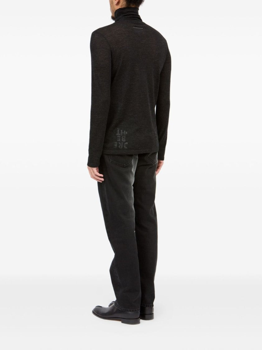 Mm6 By Maison Margiela High Neck Tailored Knit Sweater
