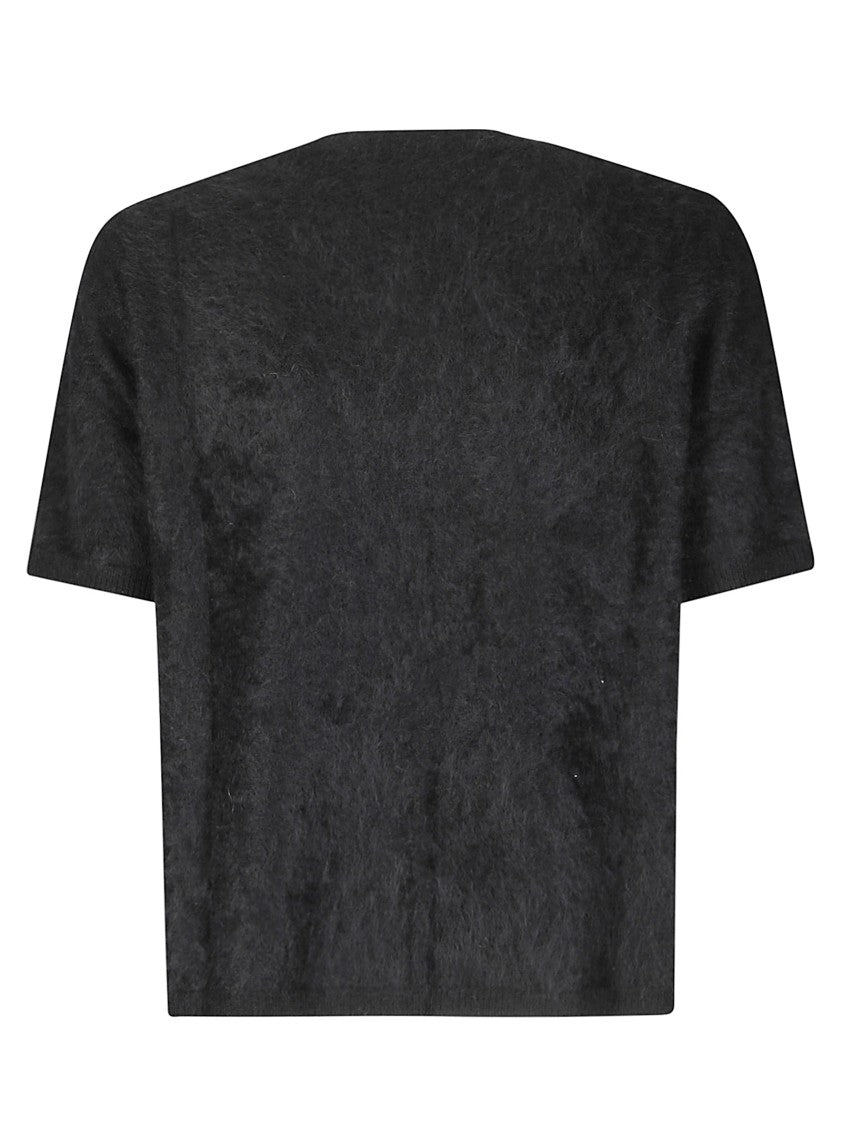 Absolut Cashmere Short-Sleeved Cashmere Knit Top With V-Neckline