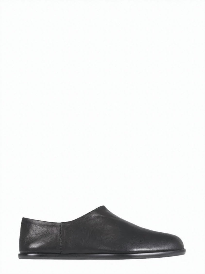 Maison Margiela Black Smooth Leather Loafers With Split-Toe Detail