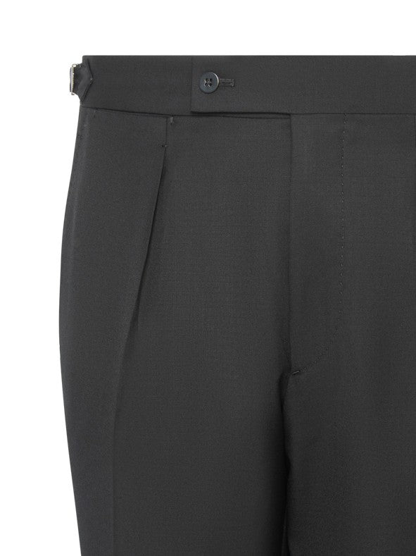 Franzese Collection Tailored Black Trousers With Adjustable Waist