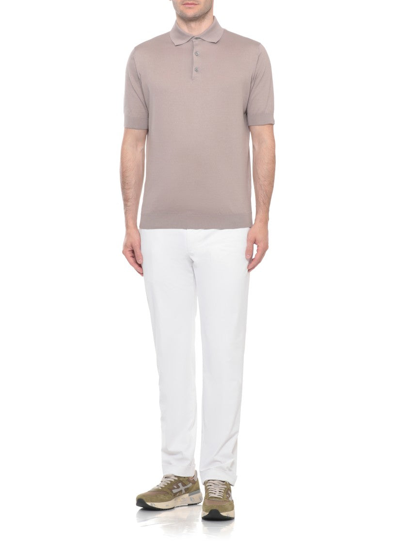 Lardini Ribbed Trims Cotton Polo Shirt