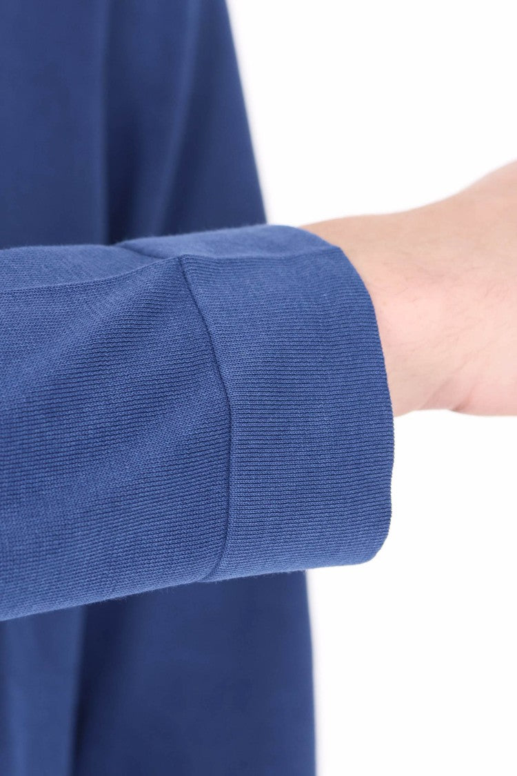 Drumohr Blue Long-Sleeve Frosted Cotton T-Shirt
