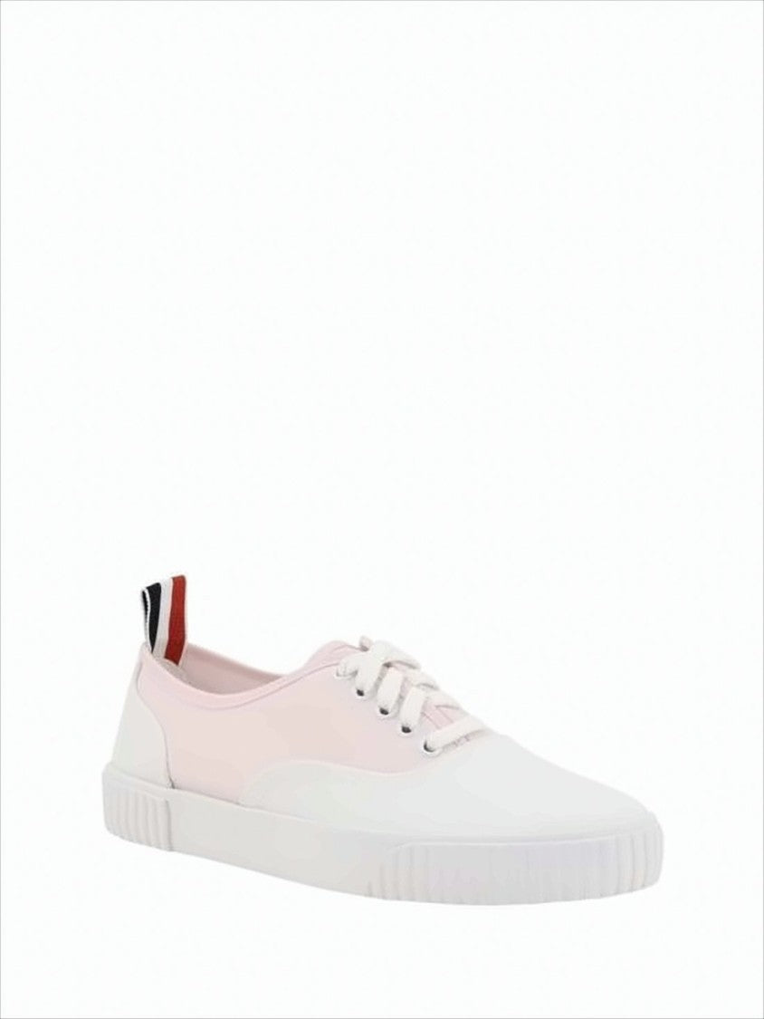 Thom Browne Canvas Low-Top Sneakers With Striped Pull Tab