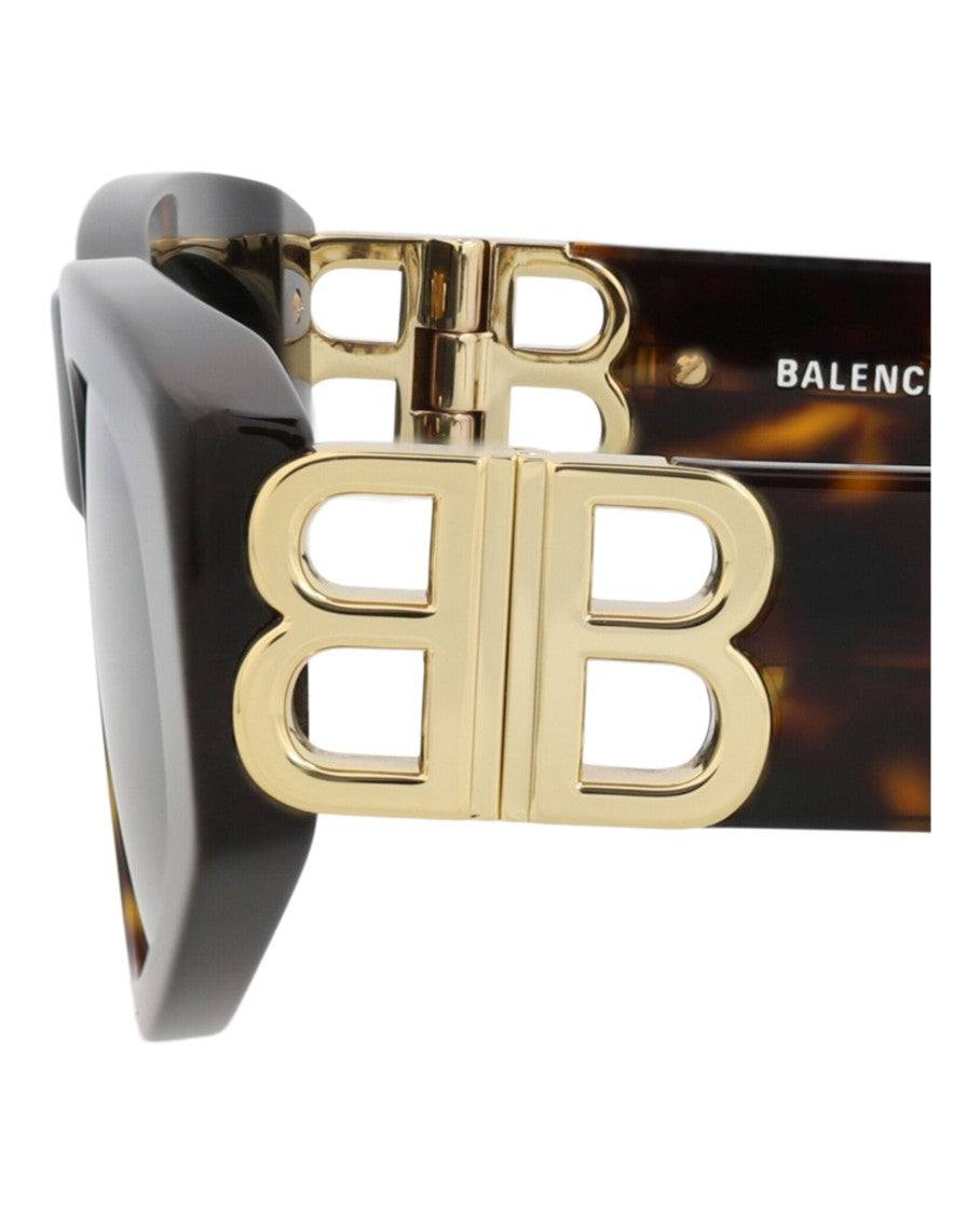 Balenciaga Cat Eye Acetate Sunglasses With Gold-Tone Logo Accent