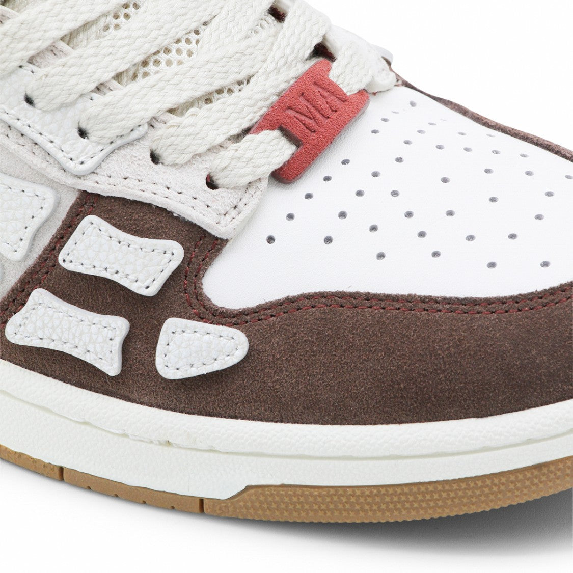 Amiri Xl Skel Low Brown And Red Leather Sneakers